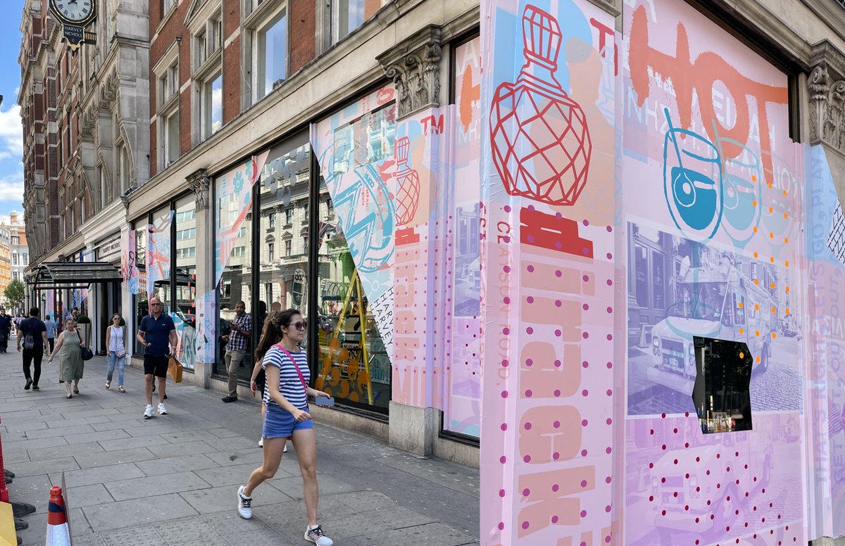 wingfieldstudio's tweet photo. Our project @harveynichols Knightsbridge is in for one more week, if you’re that side of town!…#design #display #artwork #largescaleprint #colour #graphic https://t.co/ryVNYEh1k1