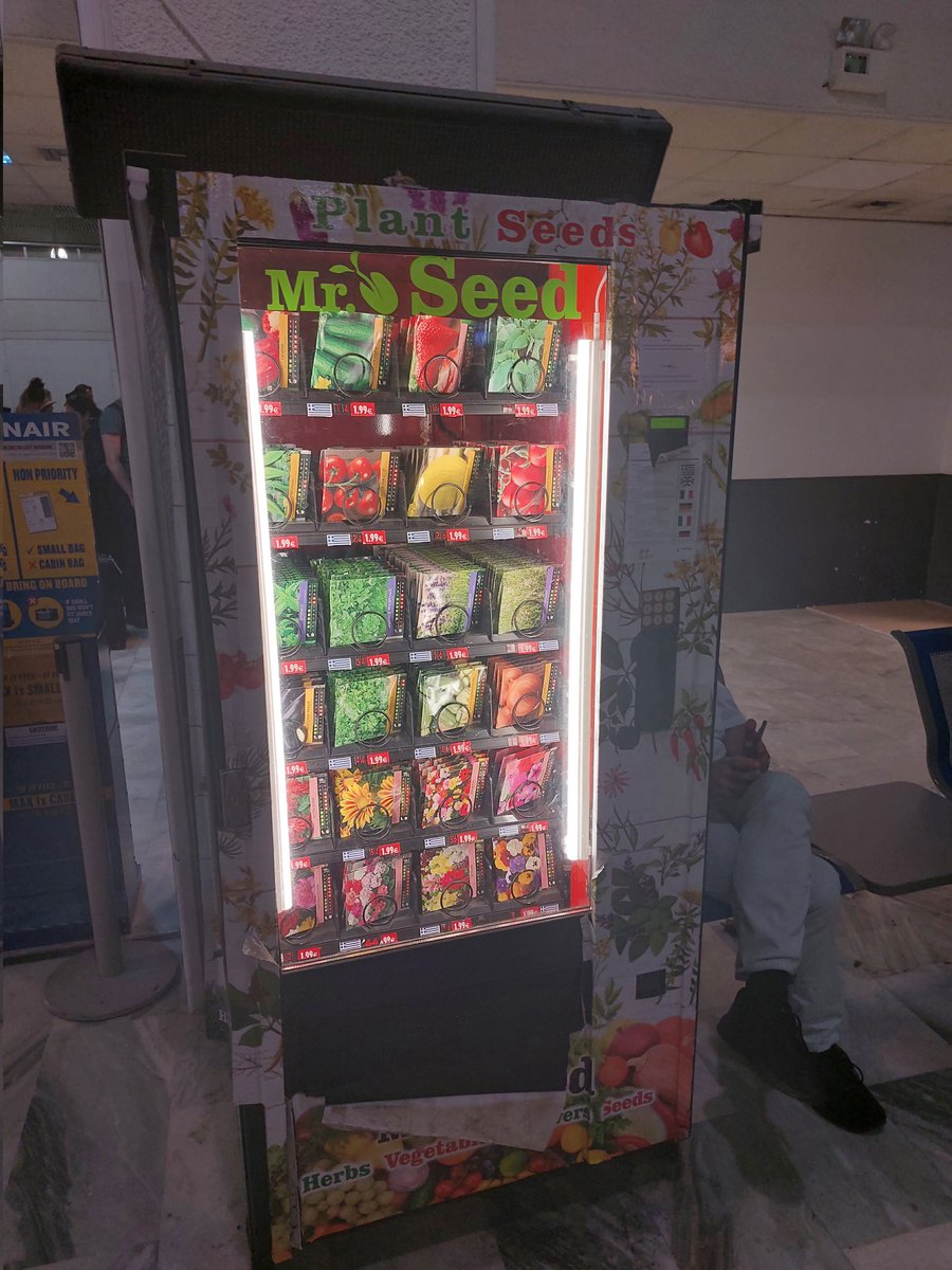 petermazurk's tweet photo. one of the weirdest things. #seedvendingmachine. at the airport. #Heraklion. #Greece. you have me https://t.co/KFFelU4tSZ