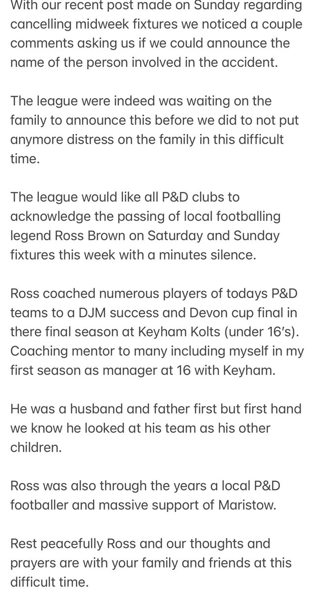 Rest in peace Ross Brown 💙💙