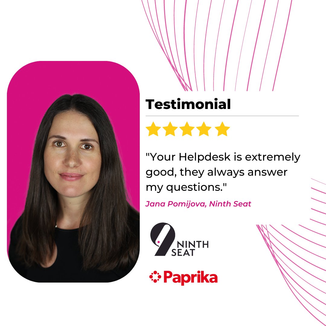 PaprikaSoftware's tweet image. Delivering exceptional value to our clients is our priority.

Our Support Team is here to help, they can advise on best practices and boast 15 languages to assist as many people as possible with no crossed wires. 

Thank you Jana Pomijova @ Ninth Seat for your kind feedback 😊