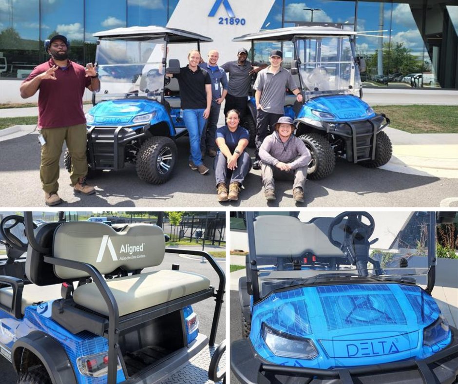aligneddc's tweet image. With 26+ acres to cover, #TeamAligned is traveling between sites in style with our freshly wrapped golf carts. Looking good team, drive safe!

#AlignedDNA #Ashburn #datacenters #Sustainability