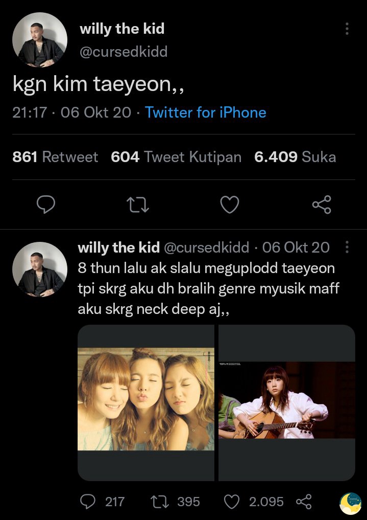 starfess's tweet photo. -guys ak bru tau willy trnyt fansnya taeyeon snsd yh, skrg dh jd fans neck deep https://t.co/wq6VytppVT