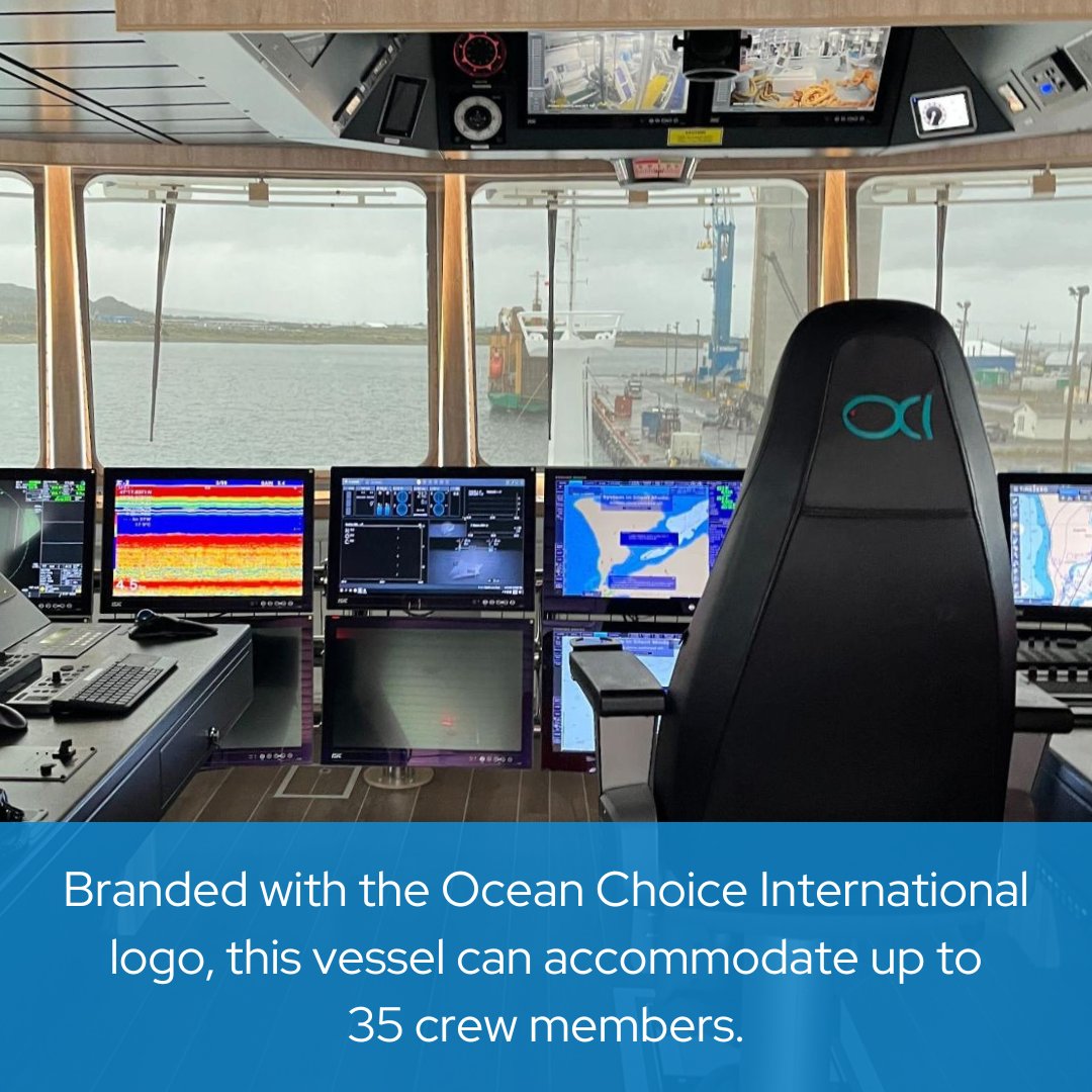 oceancareersnl's tweet photo. Our Summer Intern, Tara, was given a tour of the newest vessel from @OceanChoice and was introduced to both the Ship Captain and Chief Engineer. ⚓️
The Calvert provides a variety of the best-tasting #groundfish in the world and is an impressive 74 metres long!
#ShipBuilding https://t.co/VF1NLba0kr