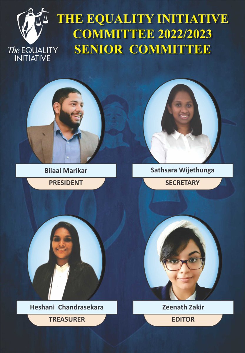 TEIsllc's tweet photo. Introducing the Committee of The Equality Initiative, Sri Lanka Law College for  year 2022/2023. https://t.co/pizGeh6n13