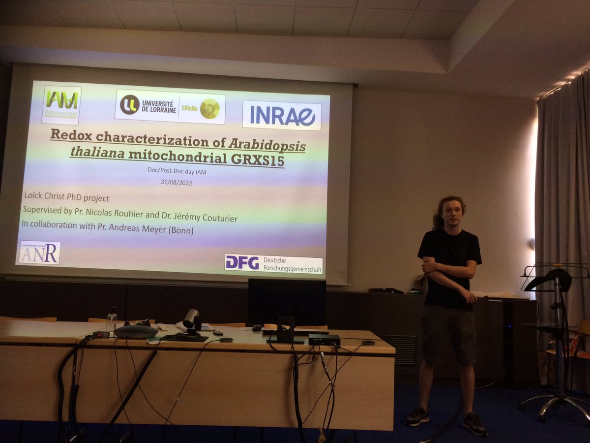 UMR_IAM's tweet photo. #DocPostdocDay: Loïck Christ on “Redox characterization of #Arabidopsis thaliana #mitochondrial GRXS15” https://t.co/LKeGedihuZ