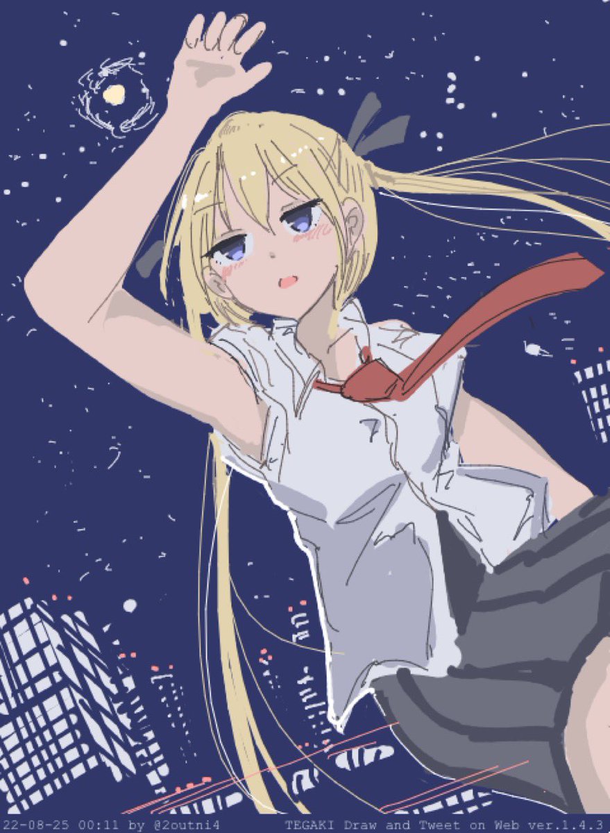 ソーニャ(キルミーベイベー) 「#今月描いた絵を晒そう kmb編。雨が降ったり星に手を振りかざしたりする迷いある」|24のイラスト