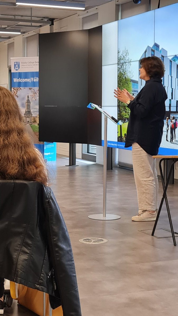 TCDLearning's tweet photo. We are delighted to hear from the #director of @TLRHub Dr @EvePatten9
Dr Patten you are so welcome and there is a strong cohort of #fahss here today!!
#newchapters https://t.co/KUX0c1HCUN
