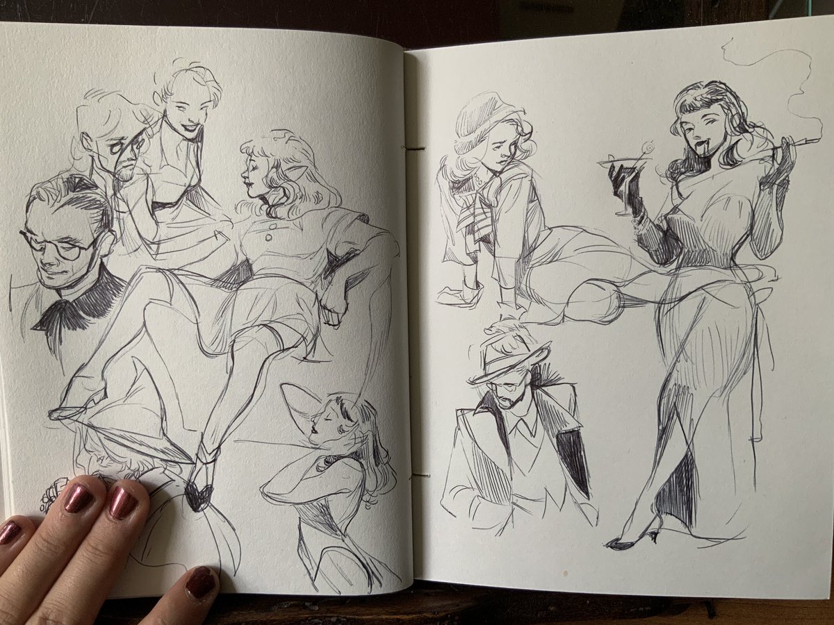Feeling pin-up-y with the warm up sketches today ✨ I recently discovered Alex Raymond and I am enthralled