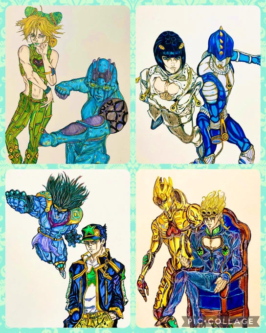 今月はJOJO中心でした! らくがきの方はイギー、乙骨やヴァイオレットのカトレア、ベネディクトでした! #今月描いた絵を晒そう #アナログイラスト #イラスト好きさんと繋がりたい