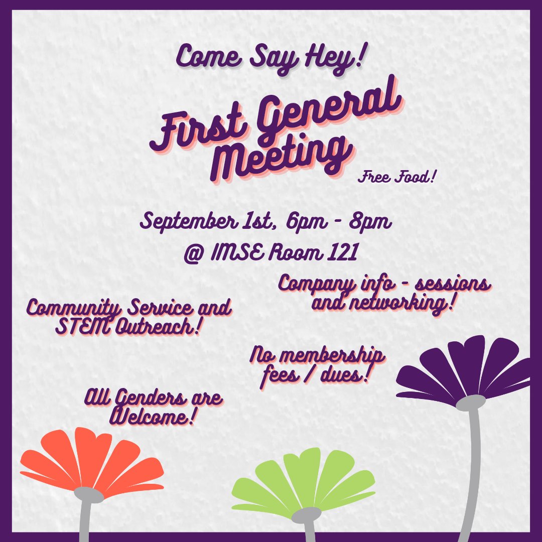 swe_ttu's tweet image. We are so excited to meet everyone at our first general meeting! Be there or be square 😉 #swesters