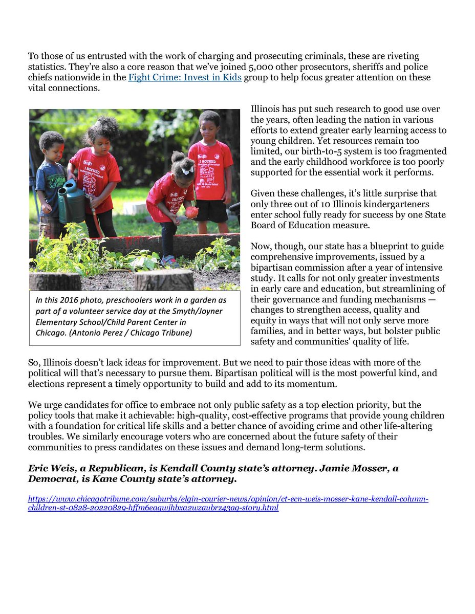 Early childhood programs are an effective means to reduce crime