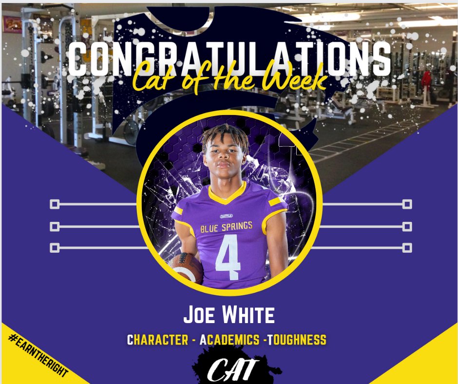 JJPaul53's tweet photo. Big shout out to #4 Joe White for being named CAT of the week.  Joe played well on Friday, but I was impressed with his leadership and fight through all 4 quarters.  Keep leading young man, we are proud of you. @bshsfootball #EARNTHERIGHT https://t.co/Xqcxs7d8nC