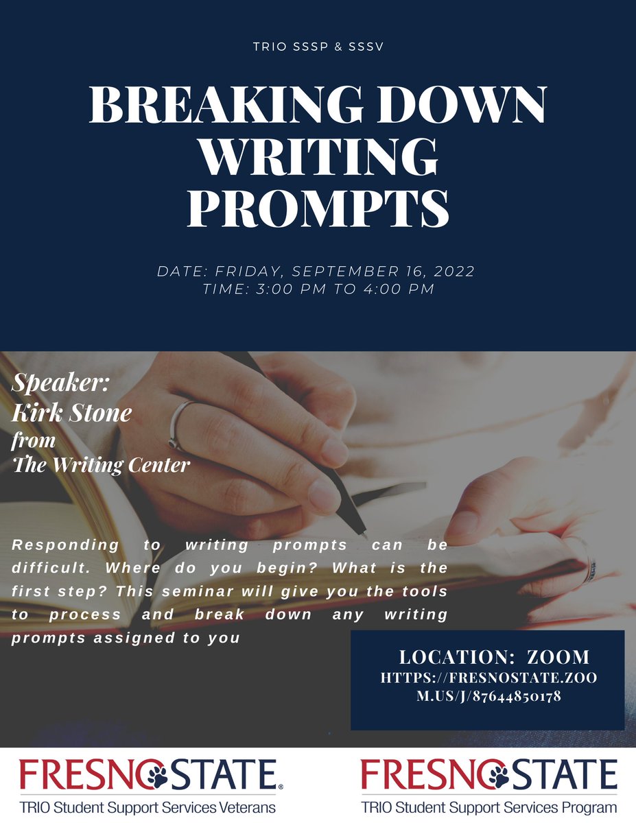 Please join us in September for our Breaking Down Writing Prompts seminar to help prepare you on what to do when faced with a complex prompt. For details please refer below.