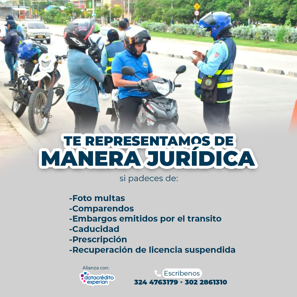 rcjconsul_group's tweet photo. Nuestros servicios en repres. Jurídica están basados en la amplia expe., conocimiento e innovación, ejecutando nuestros procesos de manera eficaz, eficiente y legitima.
- Foto Multas
- Comparendos 
- Embargos emitidos por el tránsito
- Prescripción
- Recup. de licencia suspendida https://t.co/FSbA9YVRgd