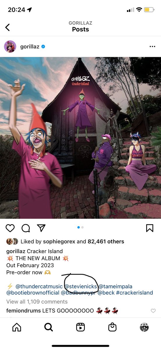 Gorillaz x Stevie nicks that was a cross over I certainly was not expecting I am very intrigued #gorillaz