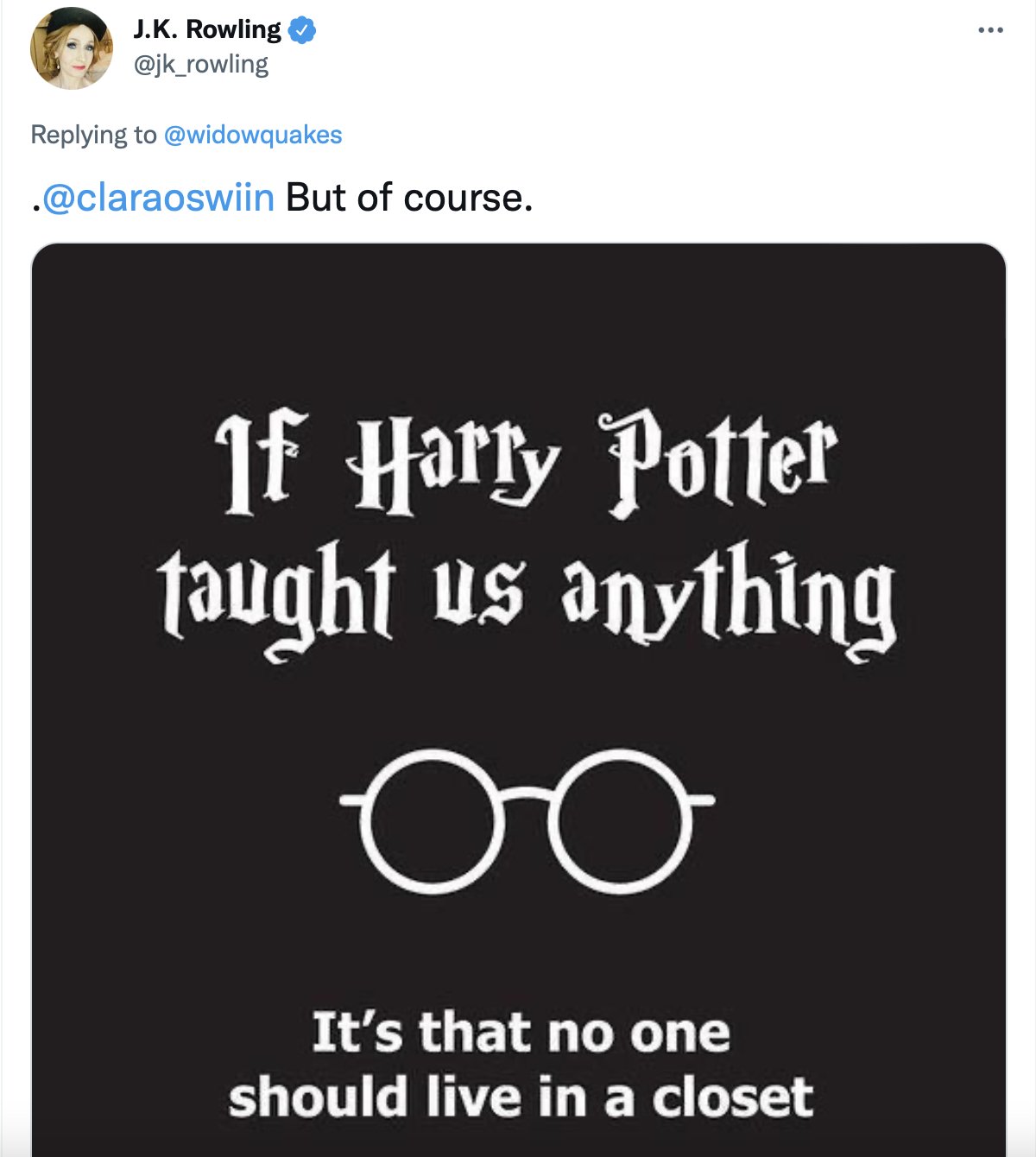 J.K. Rowling on Twitter "OwenJHurcum Try and keep up. https//t.co