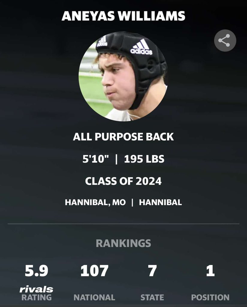 Blessed to be named the #1  AP Rb in the country!!! #AGTG <a href="/HannibalFootbal/">🏴‍☠️Hannibal Football 🏴‍☠️</a> <a href="/adamgorney/">Adam Gorney</a>  <a href="/Rivals/">Rivals</a> ⭐️⭐️⭐️⭐️⭐️