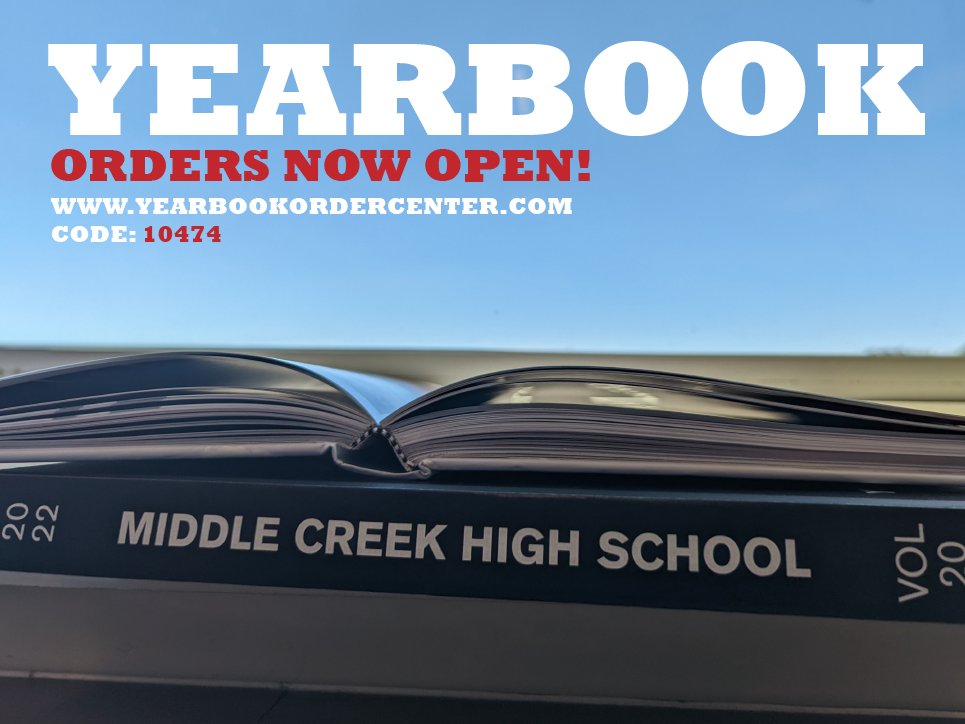 Mustangs, don't forget to purchase your 2022-23 Middle Creek Yearbook! The deadline to purchase is February 1st. 
wcpss.net/site/Default.a…