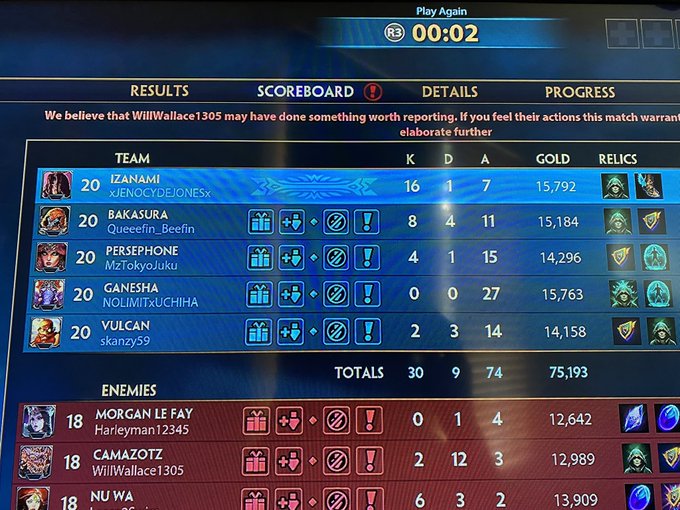 My izanami vs other izanami players 😬 yall gotta do better #smite #hirez https://t.co/YCOhyaghGJ<a href="/tag/smite"class="tags"><span>#smite</span></a><a href="/tag/hirez"class="tags"><span>#hirez</span></a>
