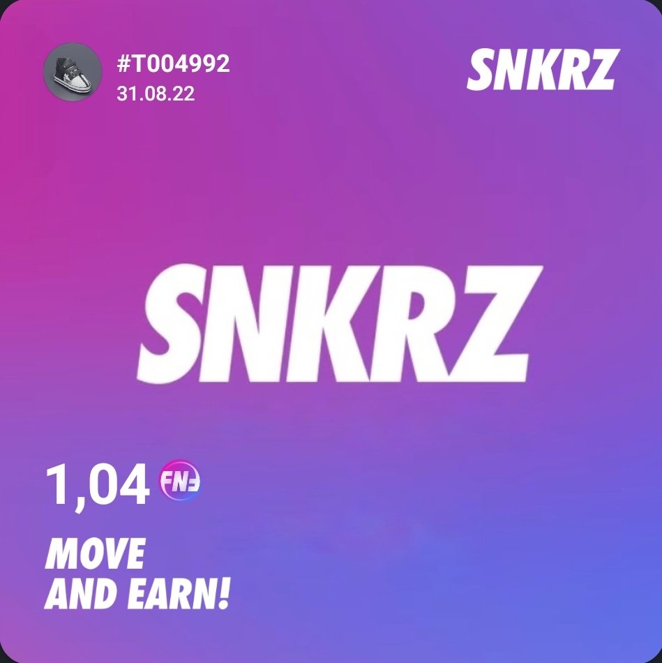 Day 99
31.08.2022 Almaty
Stamina - 25+2Fever

Last day of summer, last day of closed beta testing, good start <a href="/theSNKRZ/">SNKRZ</a>

Earned today:
$SKZ - 0
$FNF - 1.63
Total covered 226 km
Total $FNF - 67.19

 #SNKRZ #MoveToEarn