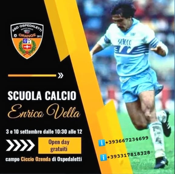 VellaEnrico's tweet photo. Ai bimbi nati nel 2015, 2016 e 2017, ENRICO VELLA e I'ASD OSPEDALETTI vi aspettano per gli OPEN DAY della SCUOLA CALCIO, in data sabato 3 e 10 settembre, dalle ore 10:30 alle ore 12:00, presso il campo sportivo Ciccio Ozenda di Ospedaletti.

info:
3667234699
3317818328

⚽🖤🧡 https://t.co/taGNKEdsqP
