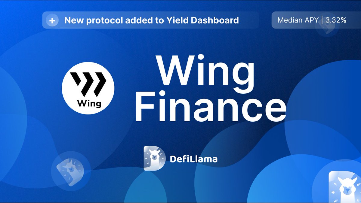 Now tracking <a href="/Wing_Finance/">Wing Finance</a> pools on Yield Dashboard

defillama.com/yields?project…