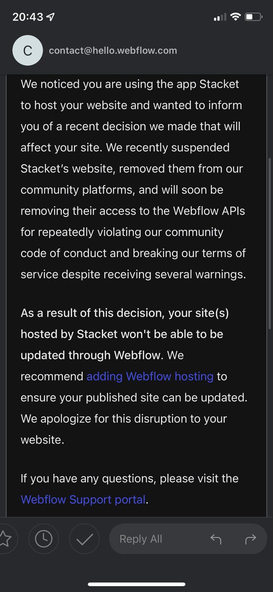 <a href="/webflow/">Webflow</a> - without @stacketapp Webflow does not do what we need. We pay for Webflow CMS and designer seats because Stacket exists. We do not pay Stacket for hosting, purely a solution you are not solving for. Please reconsider, either solve the problem or let someone else do it.