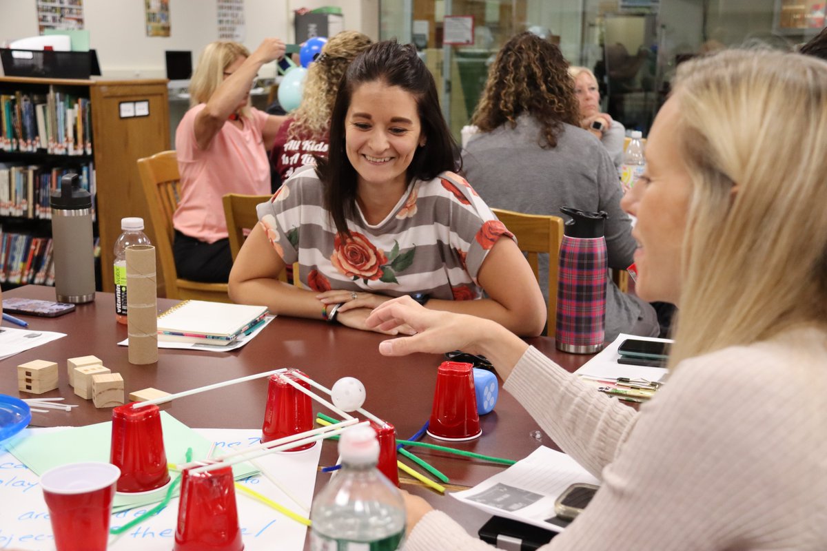PortByronCSD's tweet photo. It was a lot of smiles and laughter during day one of staff development. 

Our teachers were tasked with creating a sport that hasn't been invented yet using only the materials in their buckets! There was a lot of problem-solving and working as a team.

#GoPanthers https://t.co/gb2I8WvdqN