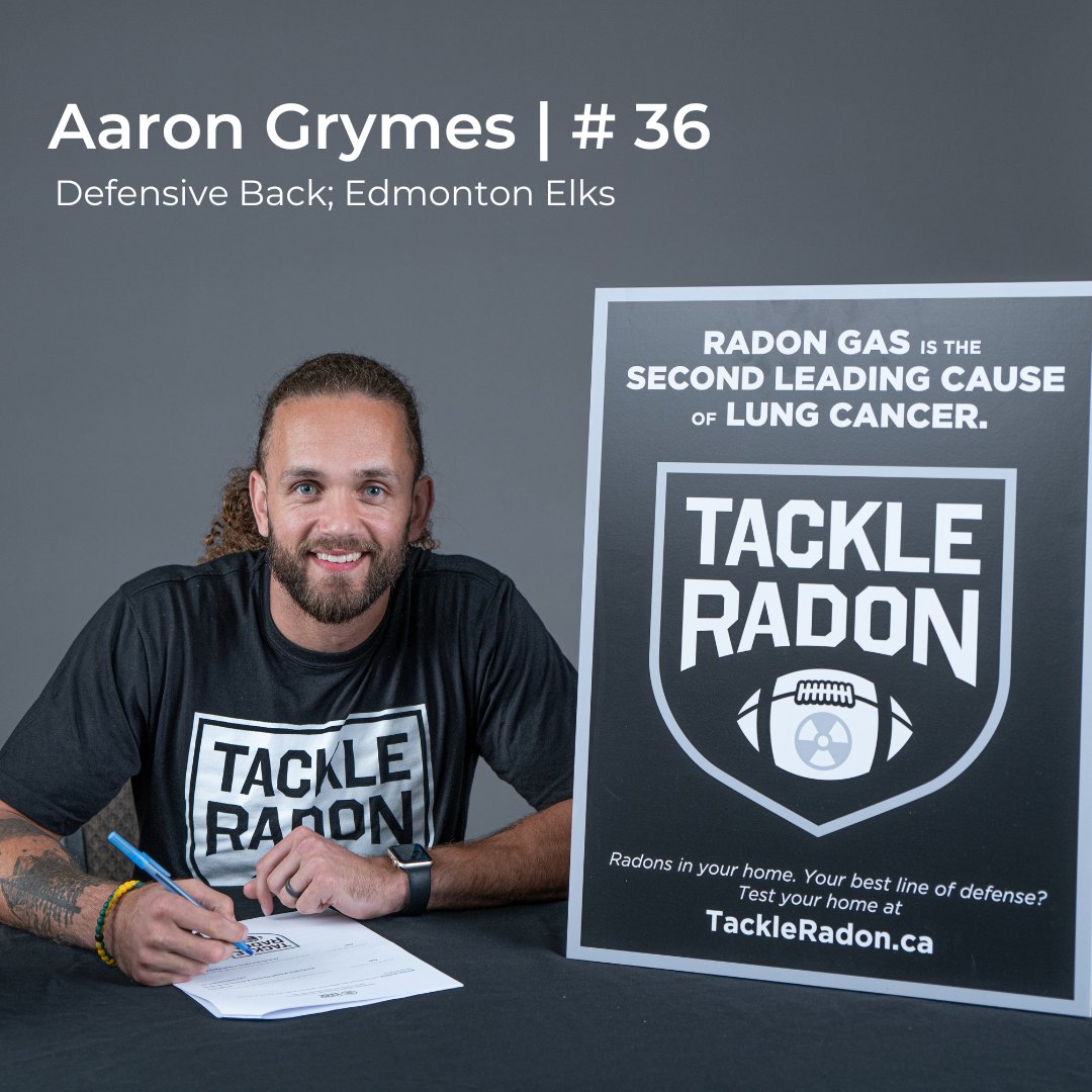 Rounding out our Season 4 Tackle Radon Team is rookie Ambassador, Aaron Grymes! <a href="/agrymes36/">Aaron Grymes</a> hopes to use his platform to spread awareness about radon gas and help keep families safe.  
 
Get in the game and learn more at TackleRadon.ca 
#radon #lungcancer #TackleRadon