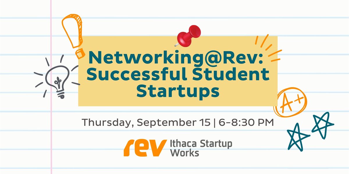 revIthaca's tweet photo. Countless student founders in Ithaca, NY have utilized the area’s #entrepreneurial resources and support to start their own companies. Get to know some of them at Networking @ Rev: Successful Student Startups on Sept. 15 (6 p.m. ET)! Register: https://t.co/LpaqjTqflQ https://t.co/sVqusEJuPv