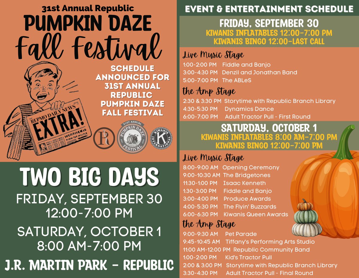 We're "pump"ed for the Pumpkin Daze Fall Festival!