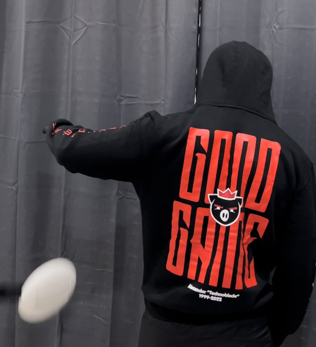 Dream's tweet image. something arrived in the mail…

technoblade.com profits go to the sarcoma foundation and techno’s family. and it’s sick merch.

Technoblade never dies