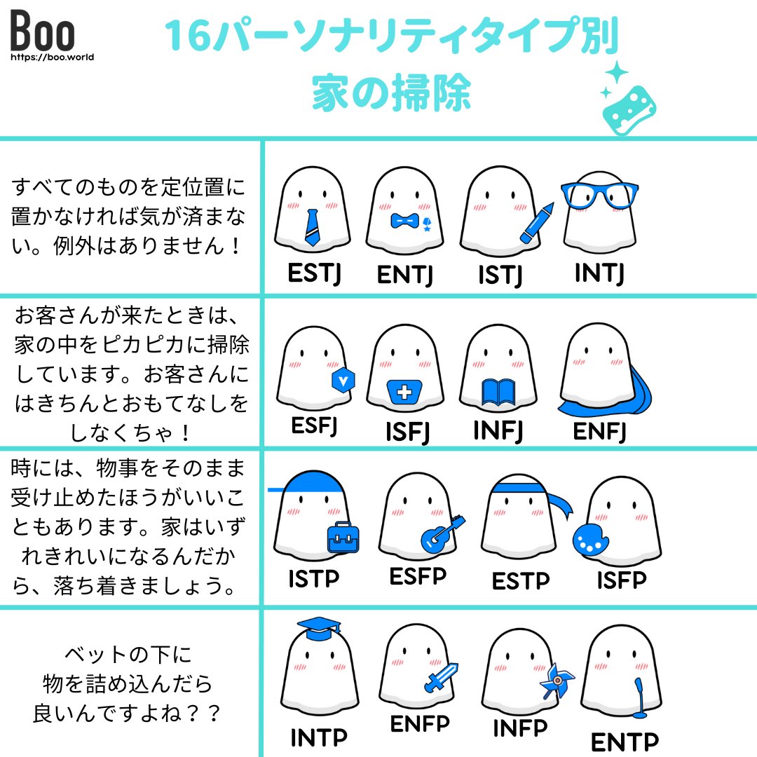 BooJapan1's tweet photo. あなたのタイプと家の掃除の仕方は当てはまりましたか?🧹
BooではMBTI診断を基に、相性の良い相手に出会う事が出来ます🥰
📲iOSまたはAndroidで早速ダウンロードしましょう🔗https://t.co/sPnVQPyszH
#MBTI #友達探し #人気急上昇 #トレンド #bootheapp #16types #出会い #アプリ https://t.co/C98XIhO4EP