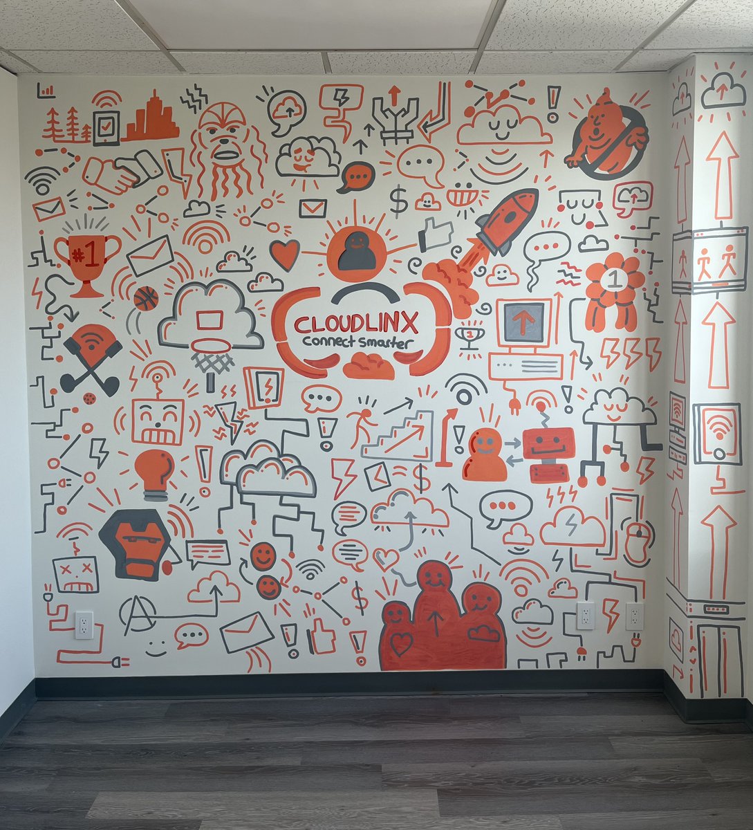 📣 Huge shout out to Kevin McCarthy from KevoDraws for this amazing mural at our new office. Be sure to check out his work at hubs.ly/Q01lhgP60.