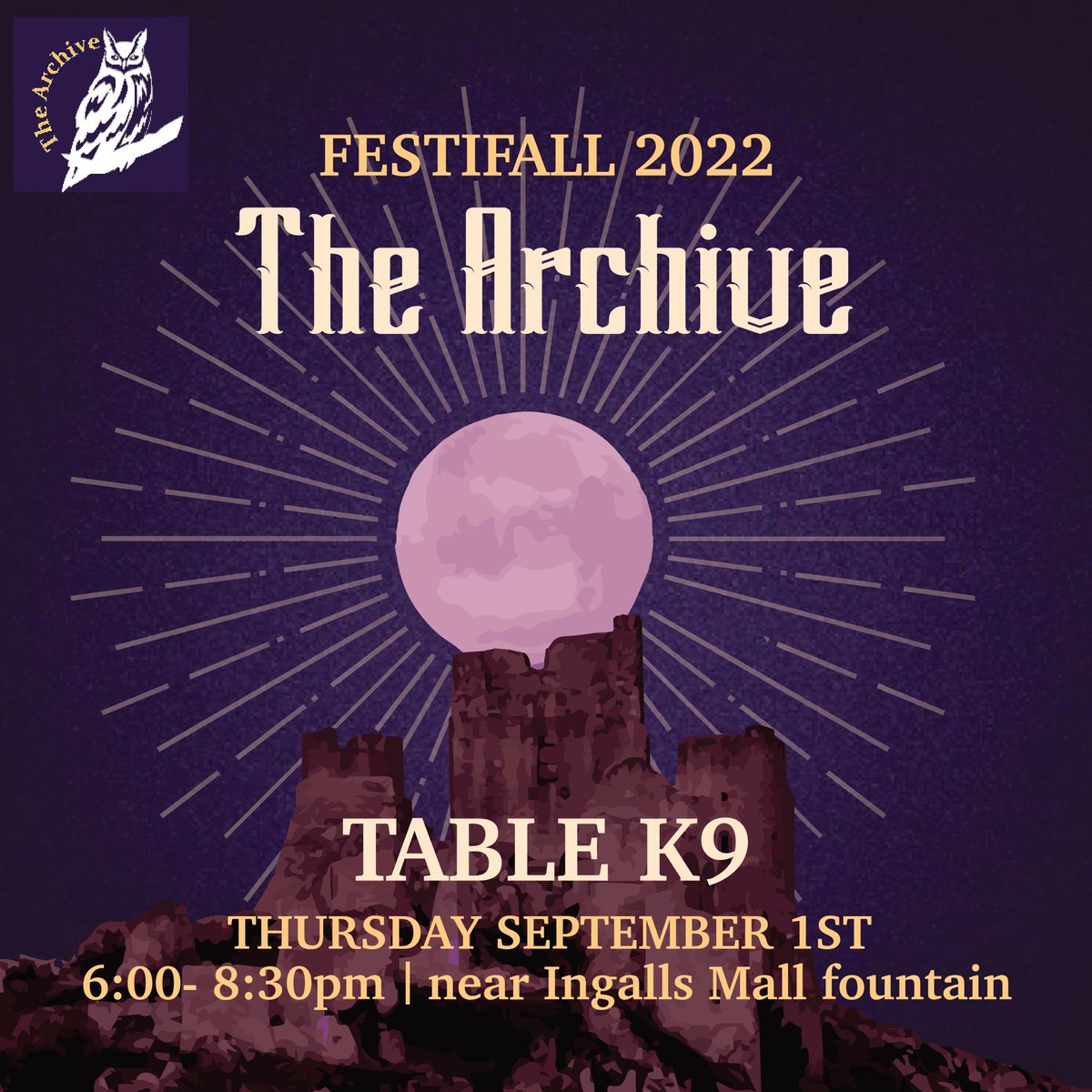 thearchivemich's tweet photo. It’s almost time! Come learn more about The Archive tomorrow evening at Festifall! We will be located at Table K9, near the fountain at Ingalls Mall! 

Come see what we’re all about! 🦉🍂 https://t.co/DaGV5kaYaS
