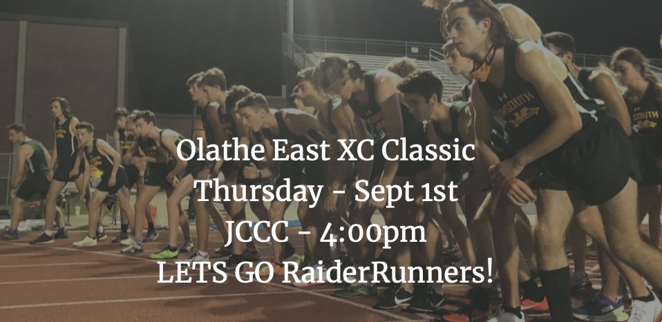 sms_tf's tweet photo. #RaiderRunners kick off the season tomorrow at the the Olathe East Classic. https://t.co/PuiwiZ3Gi6