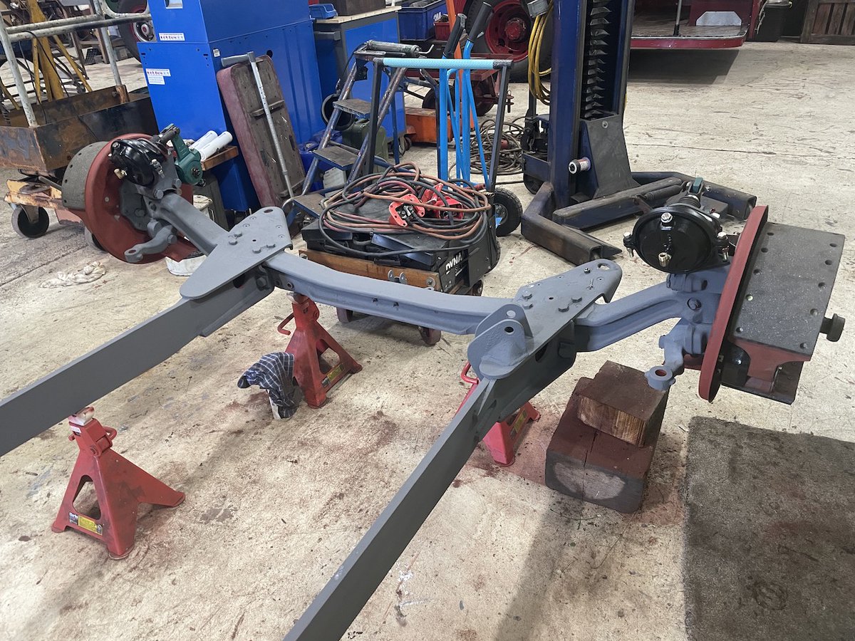Recent progress at our depot. Morecambe Regent 72 is being prepared for painting. Restoration continues on early National 382. Brake system and new linings added to front sub-assembly