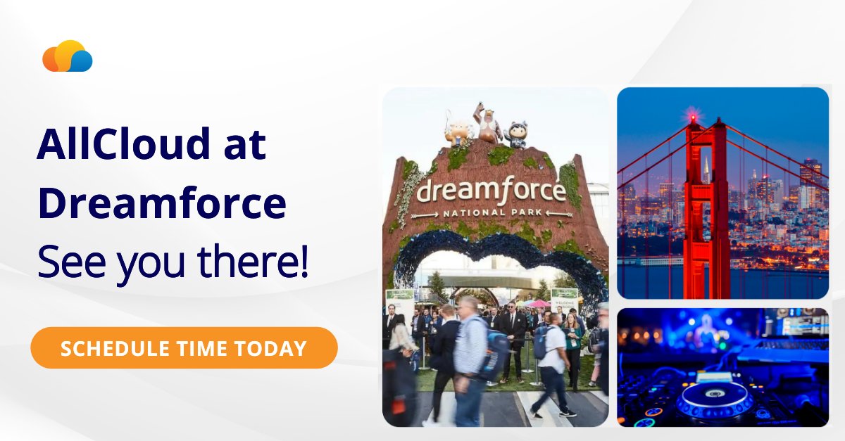 _AllCloud's tweet photo. AllCloud is excited to experience the magic of Dreamforce in just a few weeks and connect with old friends and new! Meet with our experts while on the ground to talk all things retail and consumer goods. Schedule time today.

#Dreamforce #Salesforce #DF22 https://t.co/rmEoC3z73v