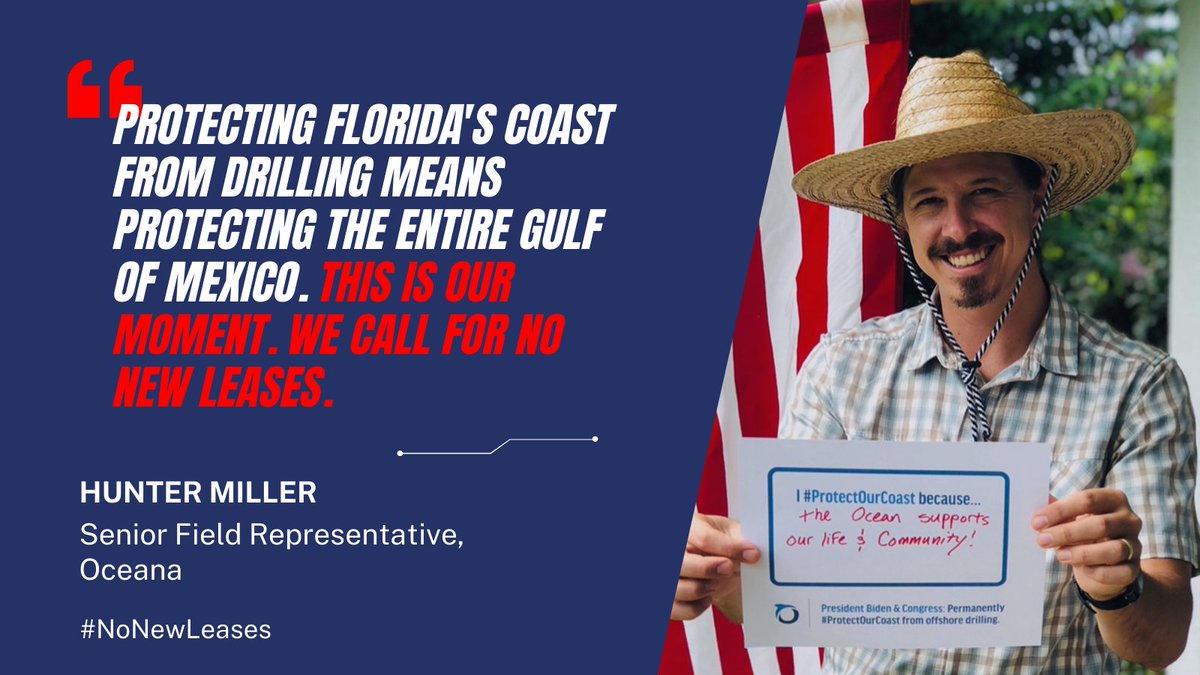 Hunter Miller and his family have called Florida home for over 6 generations. Now he's fighting with @Oceana to stand united for #NoNewLeases for dirty &amp; dangerous offshore drilling. Join Hunter &amp; call on <a href="/POTUS/">President Donald J. Trump</a> to #ProtectOurCoast: Oceana.org/ActNow