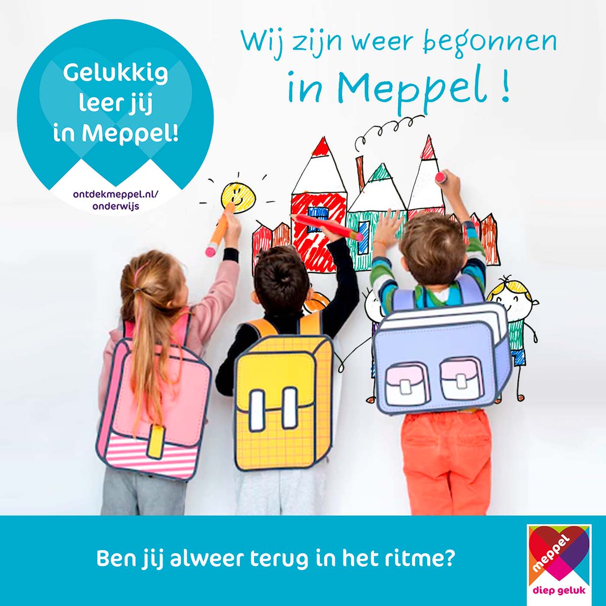 #schoolvakantie #school #descholenzijnweerbegonnen #geluk #diepgeluk #meppeldiepgeluk