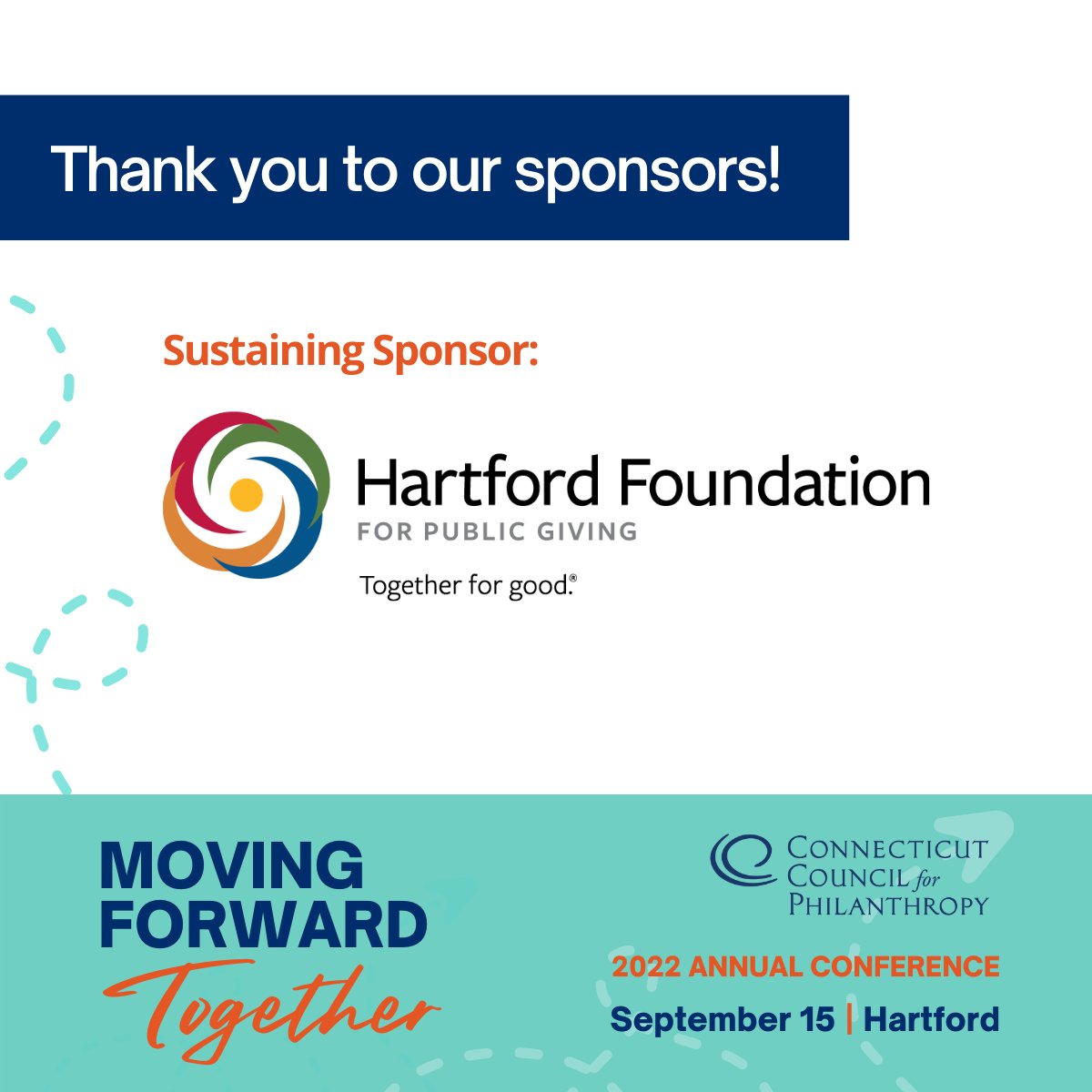We're only two weeks away from our annual conference and we're so excited to celebrate in person this year while we reconnect and recharge. A big thanks to <a href="/HartfordFdn/">Hartford Foundation</a> as our sustaining sponsor! tinyurl.com/2zmc7m6r

#CCPTogether22 #sponsor
