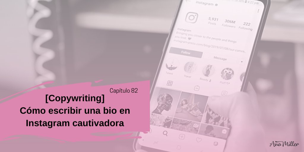 anamillercopy's tweet photo. ¿Cómo puedes decirle al mundo todo lo que vales en 150 caracteres? En mi #podcast de hoy, #ElProgramadeAnaMiller, te enseño un modelo de bio en #Instagram que te hará destacar. Ven a conocer mis trucos para escribir una bio cautivadora.
👉 https://t.co/ejEdiqa9sf https://t.co/JtFRJSD5uY