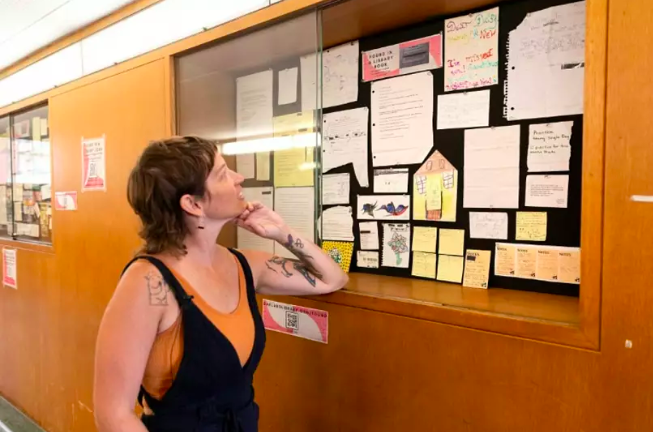 For years, librarian Sharon McKellar [pictured] collected the flotsam she found between the pages of borrowed titles.