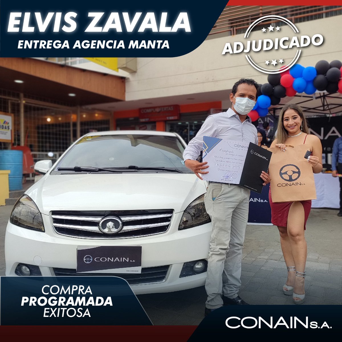 ConainSA's tweet photo. Elvis Zavala cumplió su sueño de tener su automóvil  #greatwall entregado en la bella ciudad de Manta.
Solo en #CONAIN #ConquistaTusMetas
Programa el auto que necesites con nosotros.
https://t.co/SZCMV8fHm5
#autos #vehÍculos #Manta #Manabí #Portoviejo #entregadeautos #ENTREGAS https://t.co/5Bpbnzb8Ao