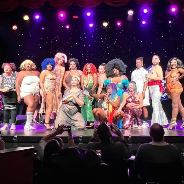 First night #Whatthefunk2022!
Hosted by <a href="/BriqHouse/">Goddess Briq House</a>, full of stars. Queer Monarch <a href="/WhisperDeCorvo/">WhisperDeCorvo</a>/ front row, and <a href="/RebeccaMmDavis/">RebeccaMm Davis</a> sporting standing by @MxPucksAPlenty in Rompers Realness on the left! Go to whatthefunkfest.com for the performer line up of all 3 Funkin' nights!