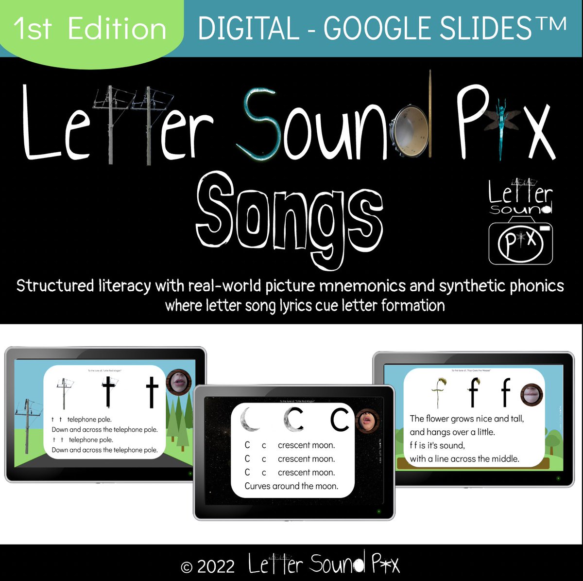 It’s here! Letter Sound Pix "Songs" is released.
Real-world picture mnemonics where lyrics cue letter formation and letter sounds. 

On TPT @: teacherspayteachers.com/Product/Letter… 
On YouTube @: youtube.com/watch?v=7LUPr1…

Check out more #lettersoundpix at my TPT Store. More coming soon.