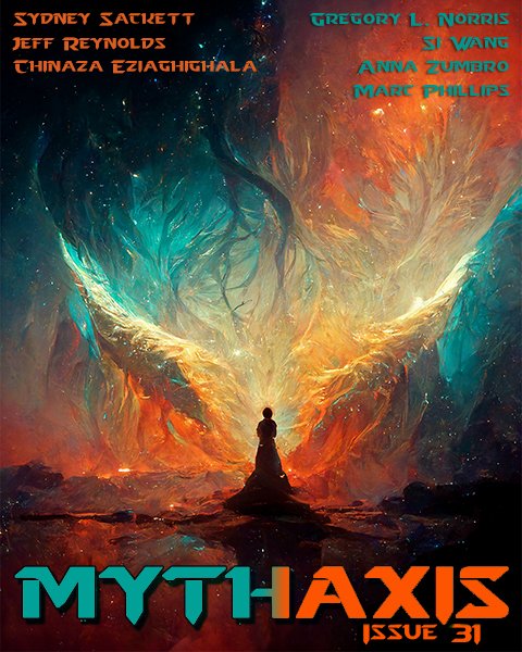 mythaxis's tweet photo. Counting down the days to releasing Mythaxis i31, featuring original fiction by Sydney Sackett, @Trollbreath42, @Chinazaezims, Gregory L. Norris, @siwang, @AnnaZumbro, and Marc Phillips, plus a whole lot of AI, both art and otherwise... https://t.co/59dcyskEFt