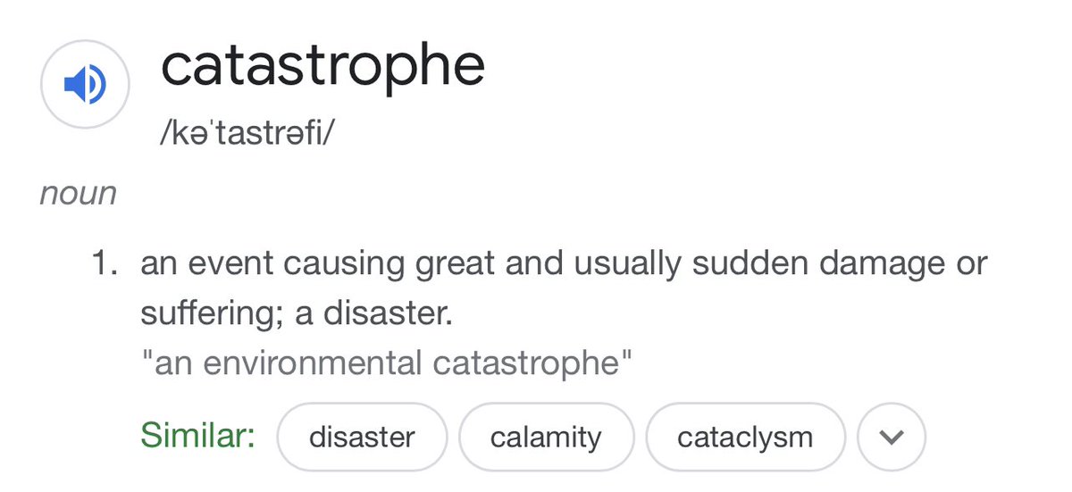 I would say <a href="/MartinSLewis/">Martin Lewis</a> is BANG on the money - or lack thereof <a href="/Edwina_Currie/">Edwina Currie</a> - how would YOU describe it? 

catastrophe
/kəˈtastrəfi/

noun
11. 
an event causing great and usually sudden damage or suffering; a disaster.