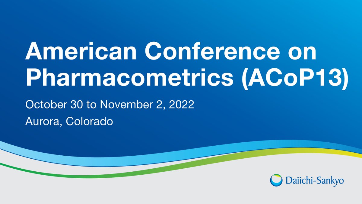 DaiichiSankyoUS's tweet photo. We will be attending American Conference on Pharmacometrics (ACoP13) this October. We’re excited to meet fellow professionals who are dedicated to advancing the discipline of Pharmacometrics and broadening its impact. #PharmaCareers #DSProud https://t.co/SPd4RREjY1
