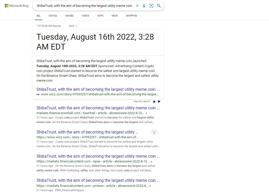 MyShibaTrust's tweet photo. This is a report from marketing and promotion. π’
We've spread the word about #ShibaTrust and it's been spread and tracked through all search engines π https://t.co/sgMNHfFueX